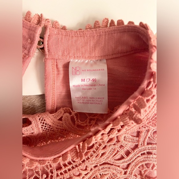 No Boundaries Women’s Lace Coral Tank Top Sleeveless | Size M (7-9) - Picture 5 of 6